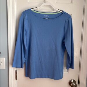 Talbots 3/4 sleeve perwinkle top, Size L